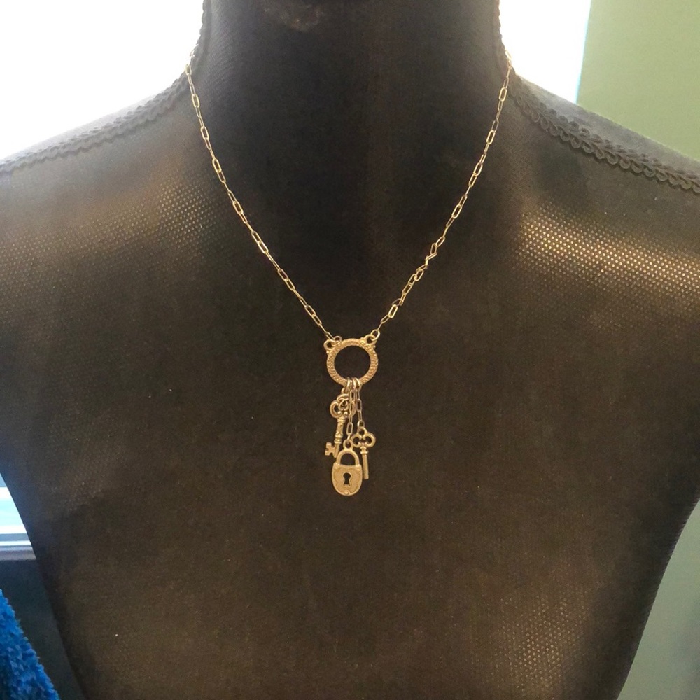 Lock and key chain necklace